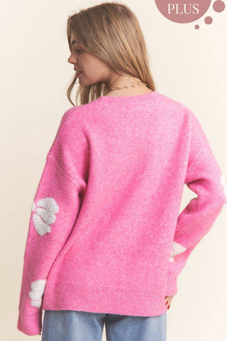 Soft Knit Big Bow Design Sweater Top