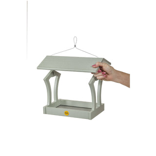 Fly-Thru Bird Feeder in Green Recycled Plastic