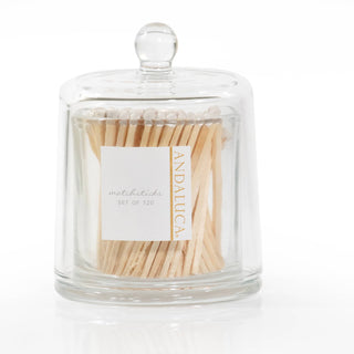 Glass Jar with Lid & 120 Wooden Matches