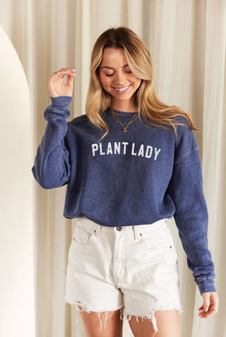 PLANT LADY Mineral Graphic Sweatshirt: M / DUSTY FOREST