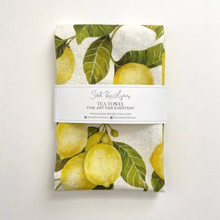 Lemon Organic Linen Tea Towel