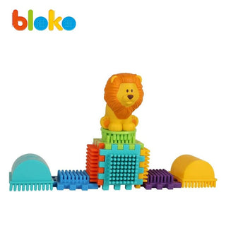 Tube 100 Bloko + 2 3D Jungle Figures - BLOKO 503663