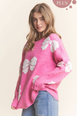 Soft Knit Big Bow Design Sweater Top