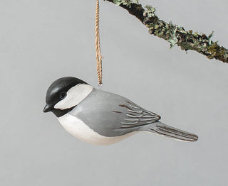 Chickadee - 8"H - Hand Carved Ornament