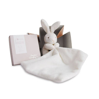 Small Bunny with Doudou Baby Blanket in Flower Box
