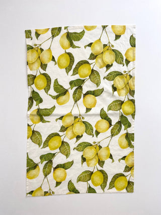 Lemon Organic Linen Tea Towel