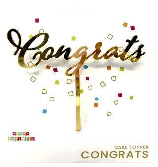 Congrats Gold Cake Topper