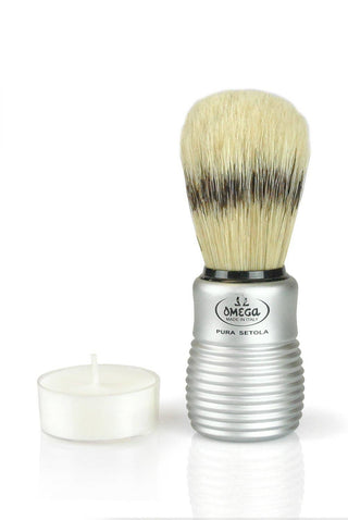 Boar Bristle Shave Brush with Aluminum Handle