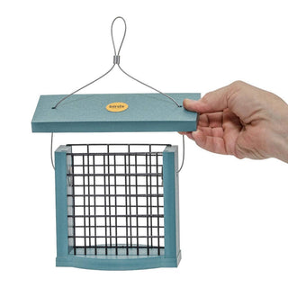 Suet Feeder for Single Cake in Blue Recycled Plastic