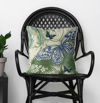 Butterfly Garden Sunlight 2 Throw Pillow or Outdoor cushion: 18x18inch / Indoor - Cotton/Linen Mix