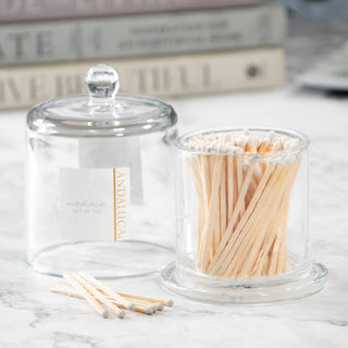 Glass Jar with Lid & 120 Wooden Matches