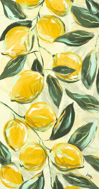 Paper Guest Towels 16 count Painterly Lemons