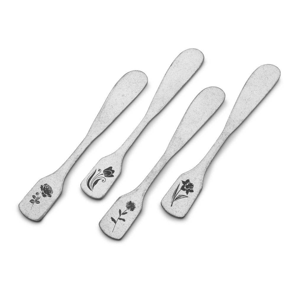 Towle Living S/4 Matte Floral Spreaders