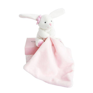 Hello Baby Blanket with Plush Stuffed Animal Bunny: Pink