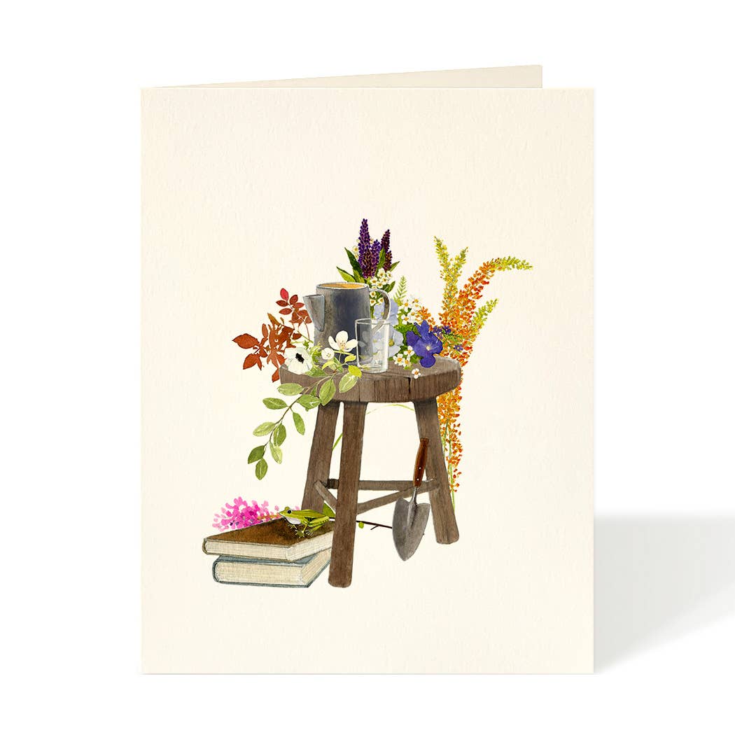 Gardener's Chair - Flower Garden Card