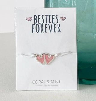 Besties Forever - Double Heart Charm Bracelet