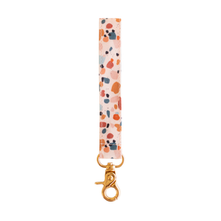 Pink Terrazzo Wristlet Keychain