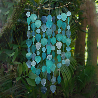 Teal Leaf Capiz Chime