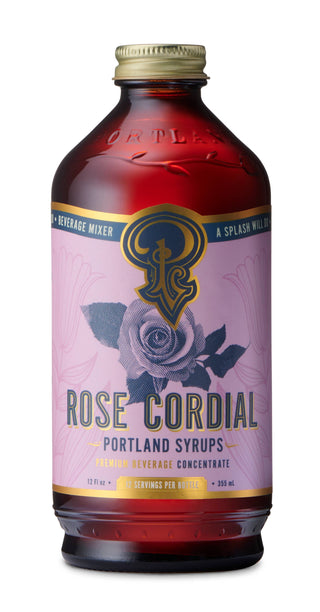 Rose Cordial Syrup 12oz - cocktail / mocktail beverage mixer