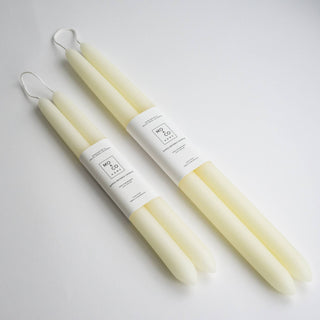 14" - 100% Beeswax Dipped Candles | Natural White