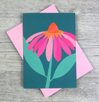 'Abstract Echinacea ' Greeting Card / Art Card