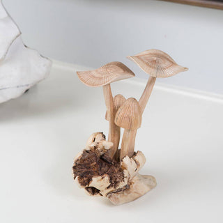Parasite Wood Hand Carved Figurine - Mushrooms
