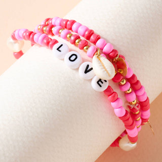 LOVE Inspirational Beaded Bracelet Set