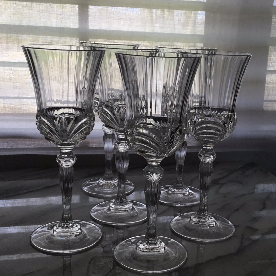 Vintage Crystal Wine Glass 7 7/8”